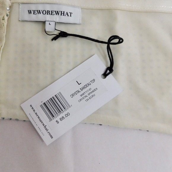 NWT!! WEWOREWHAT Crystal Bandeau Top Studded Rhinestones Bridal Glam Large - Picture 12 of 16
